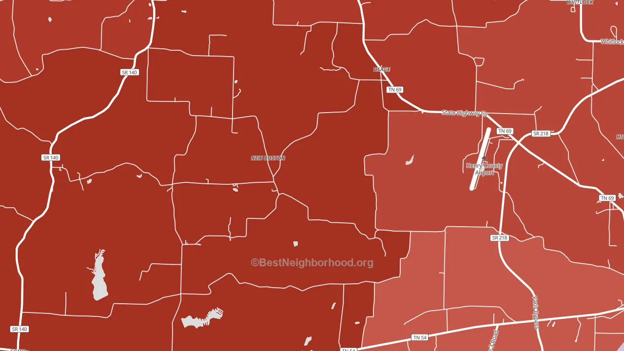 Osage, TN block-group political-lean map