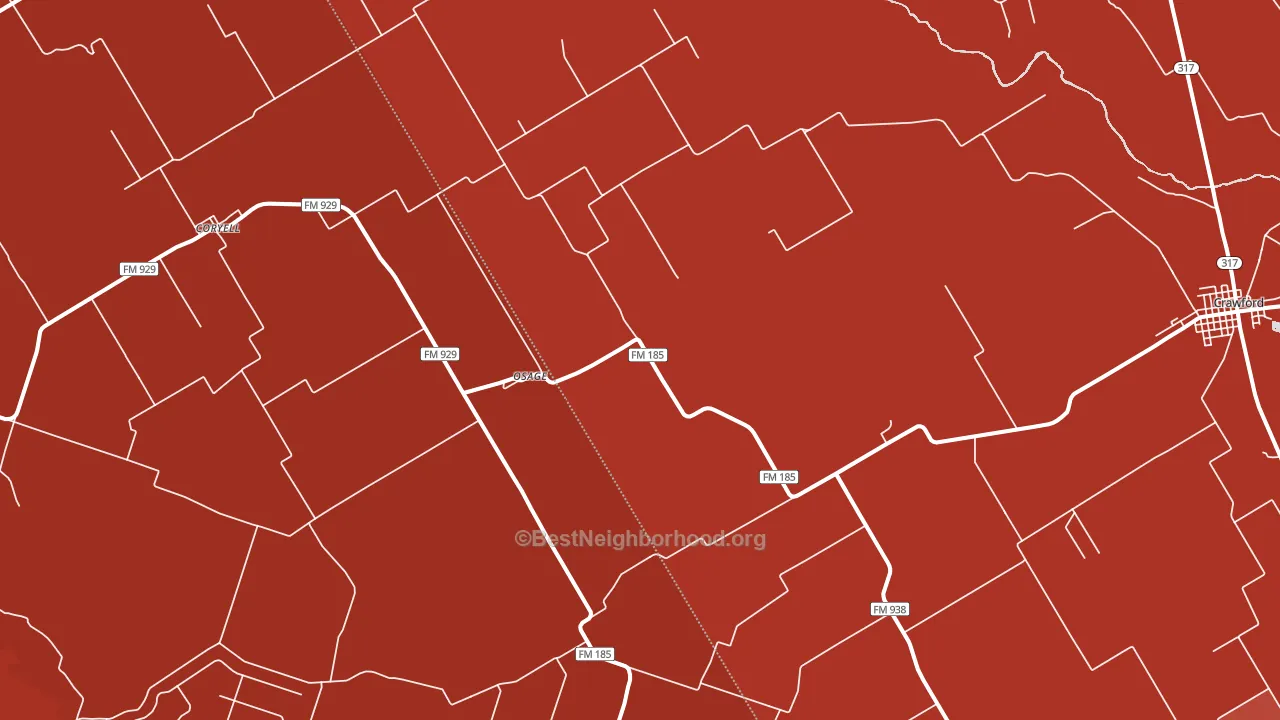 Osage, TX block-group political-lean map