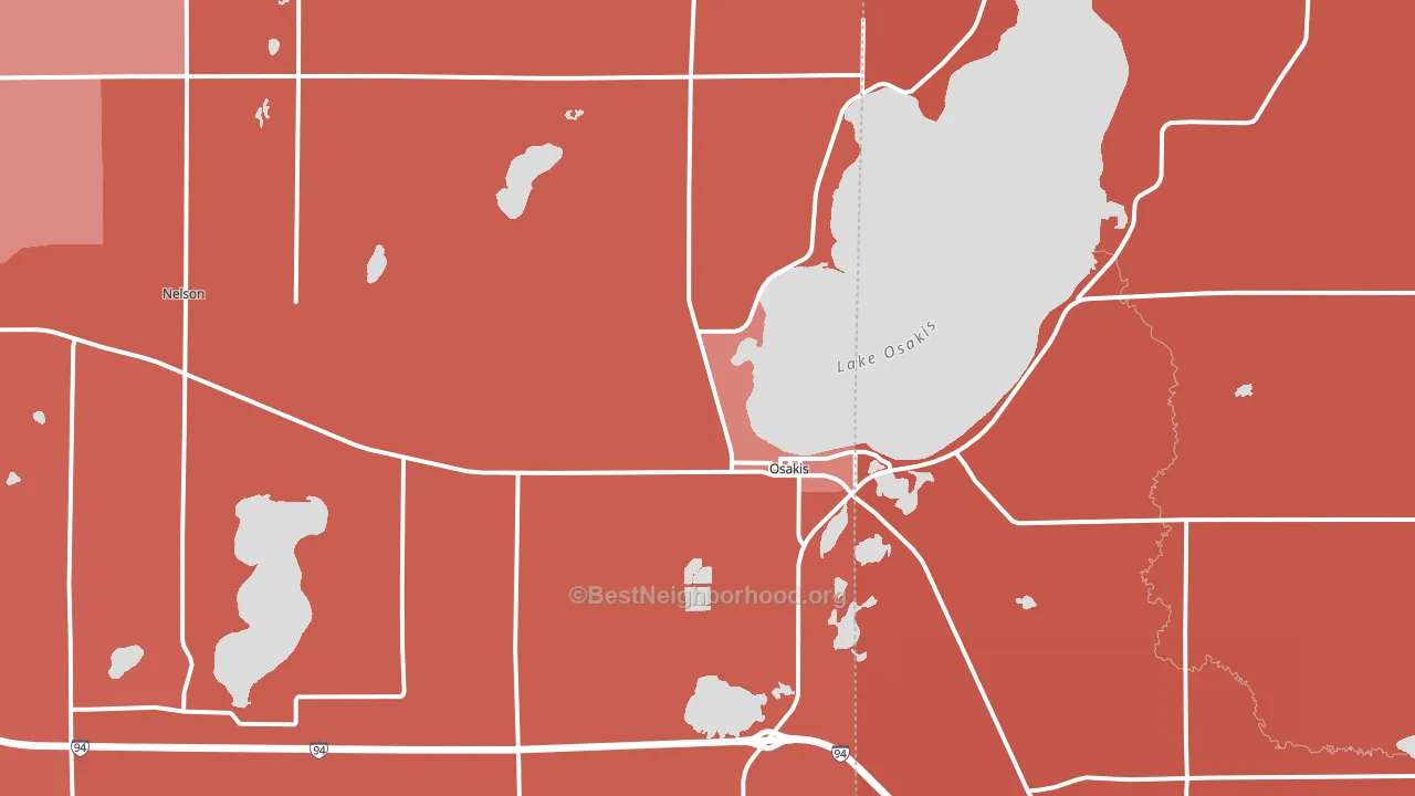 Osakis, MN block-group political-lean map