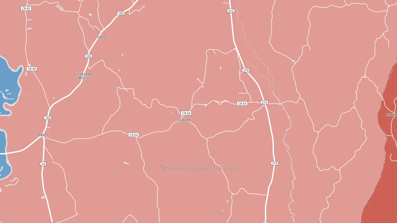 Osborn, AL block-group political-lean map