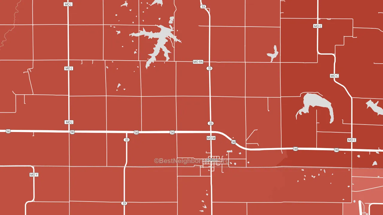 Osborn, MO block-group political-lean map
