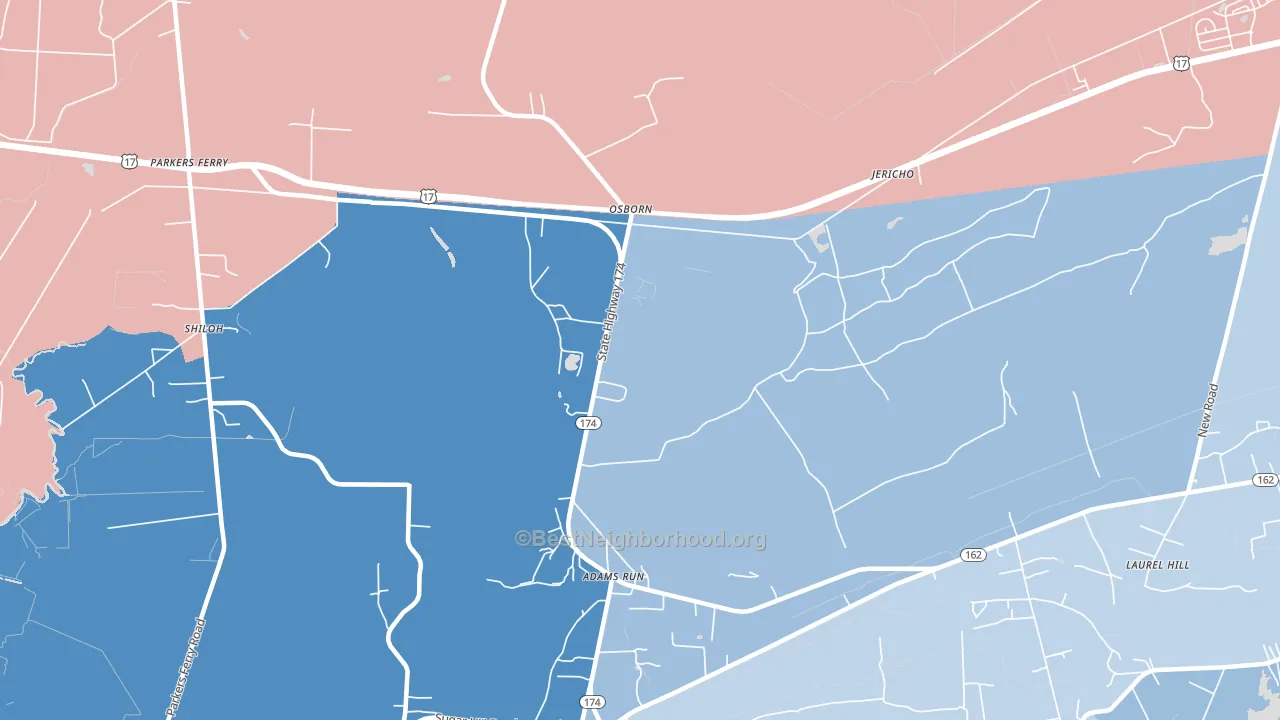 Osborn, SC block-group political-lean map