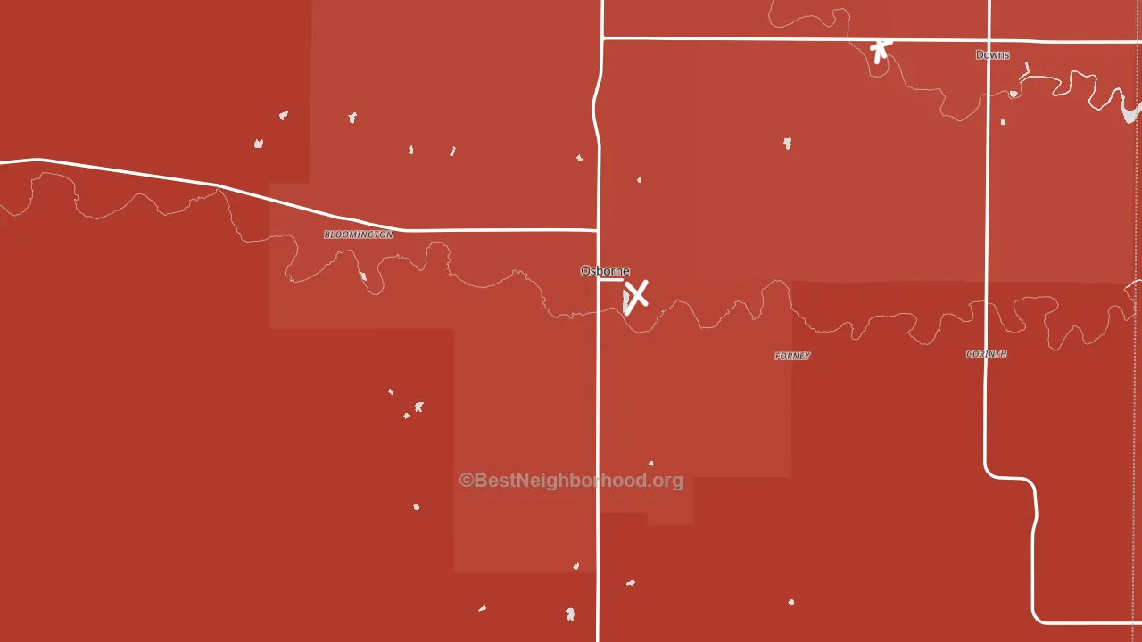 Osborne County, KS block-group political-lean map