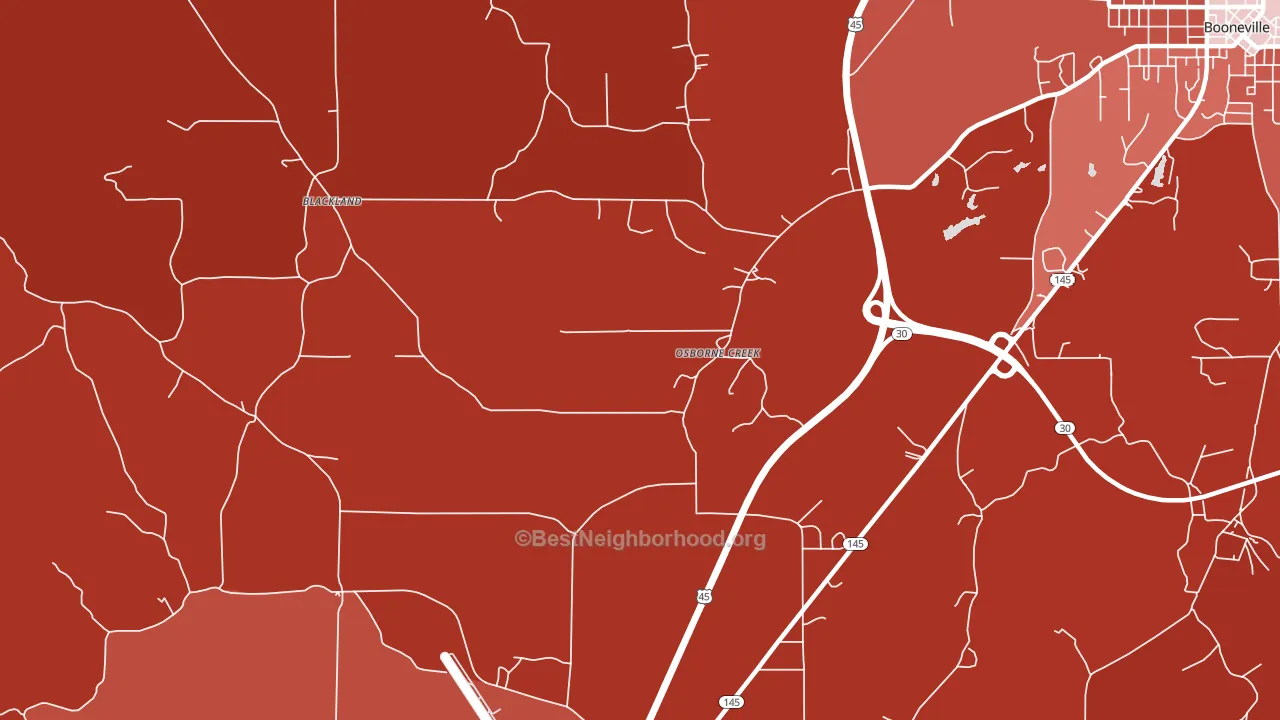 Osborne Creek, MS block-group political-lean map
