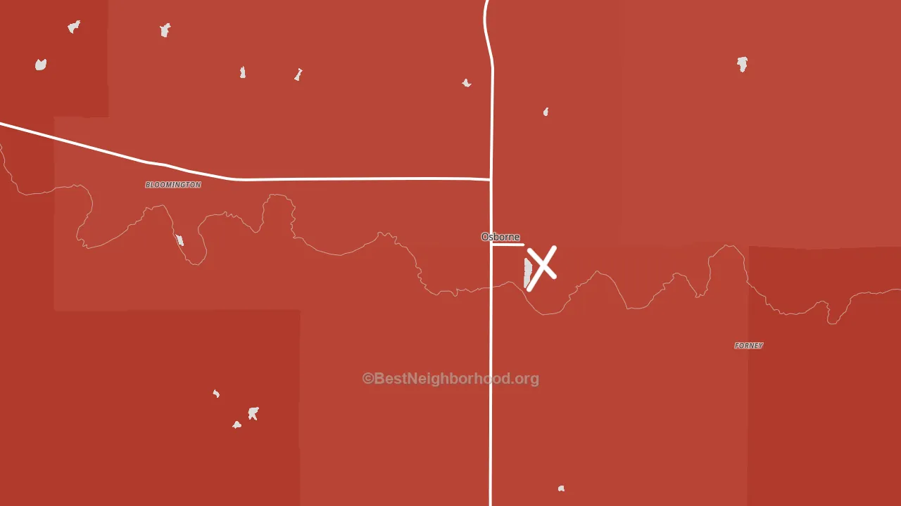 Osborne, KS block-group political-lean map