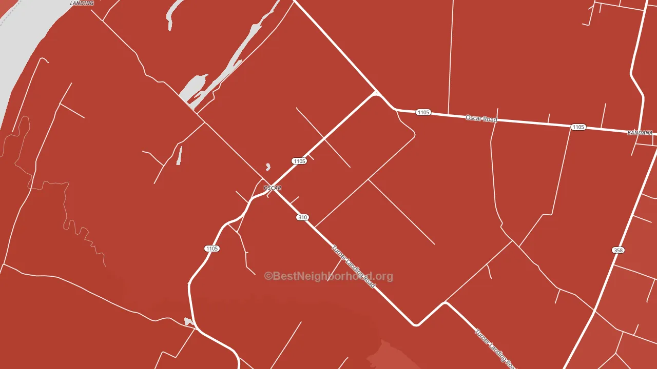 Oscar, KY block-group political-lean map
