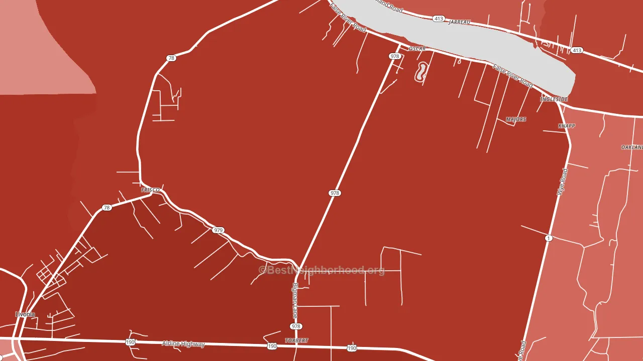 Oscar, LA block-group political-lean map