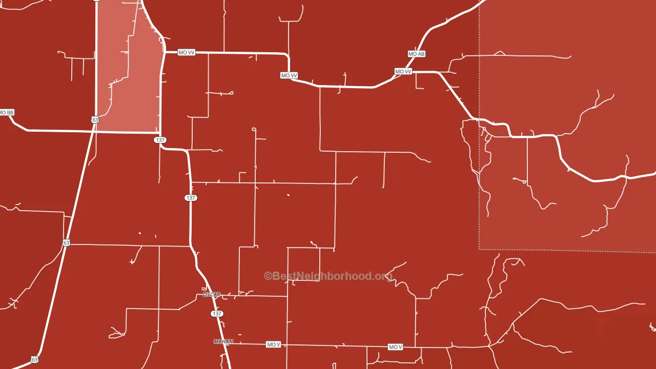 Oscar, MO block-group political-lean map