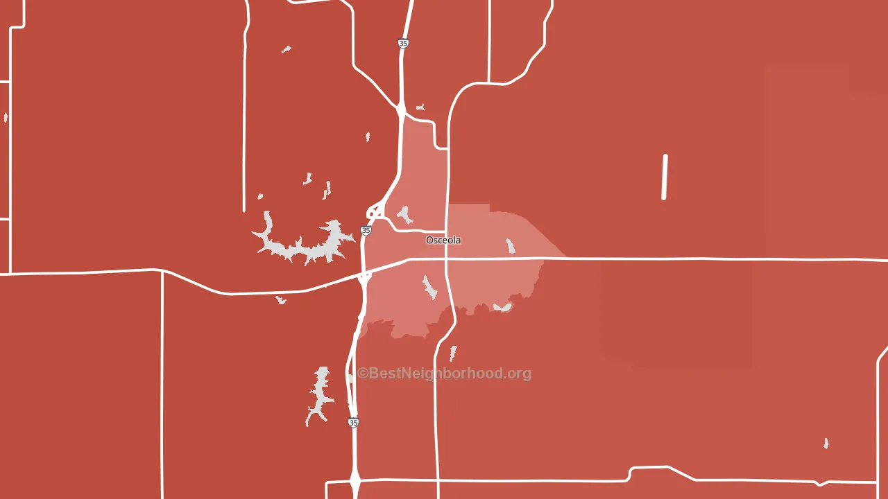 Osceola, IA block-group political-lean map