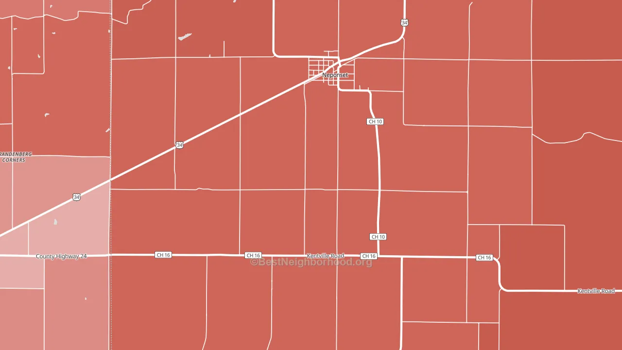 Osceola, IL block-group political-lean map