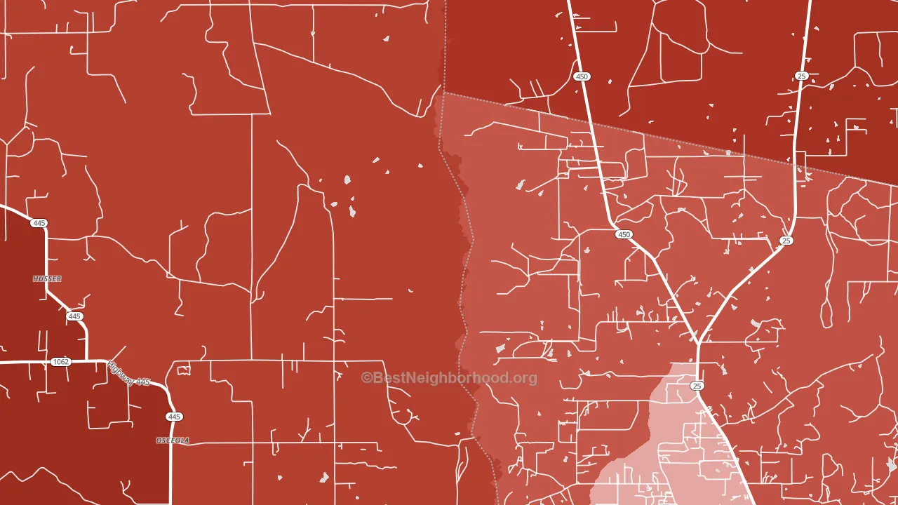 Osceola, LA block-group political-lean map