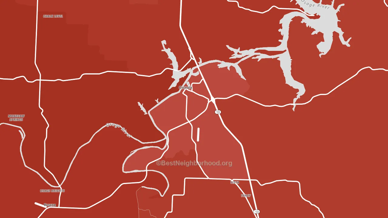 Osceola, MO block-group political-lean map