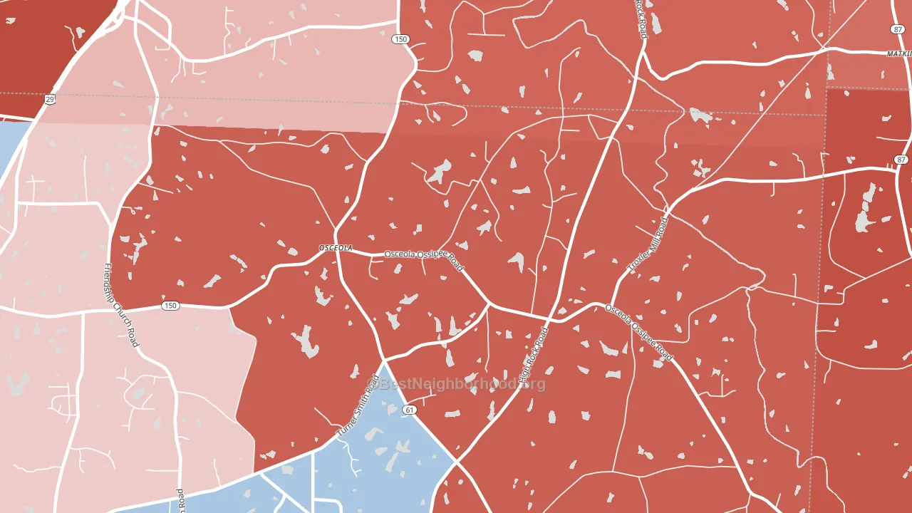Osceola, NC block-group political-lean map