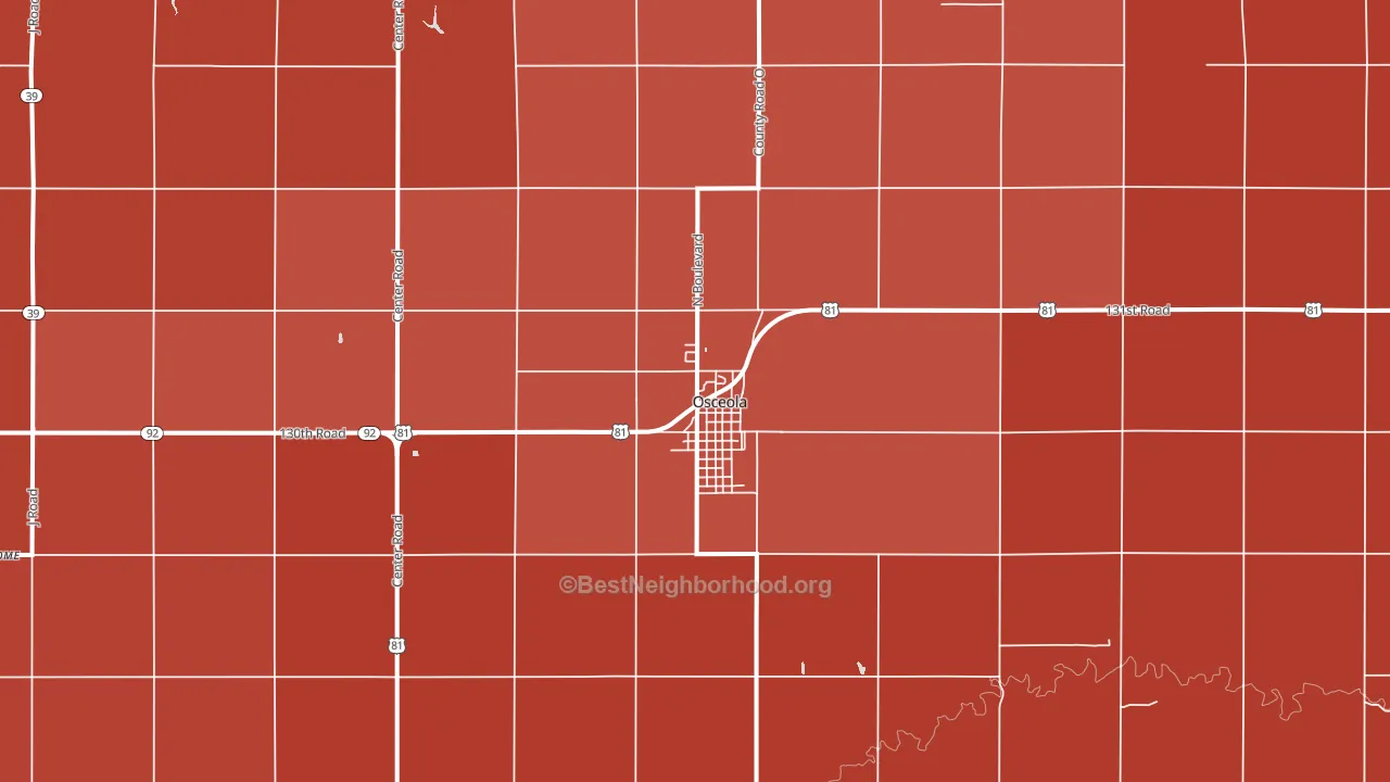 Osceola, NE block-group political-lean map