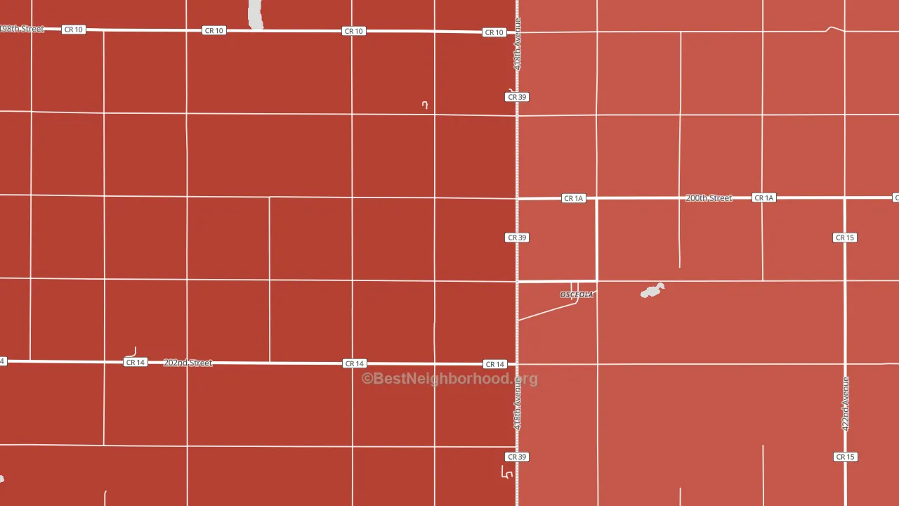 Osceola, SD block-group political-lean map