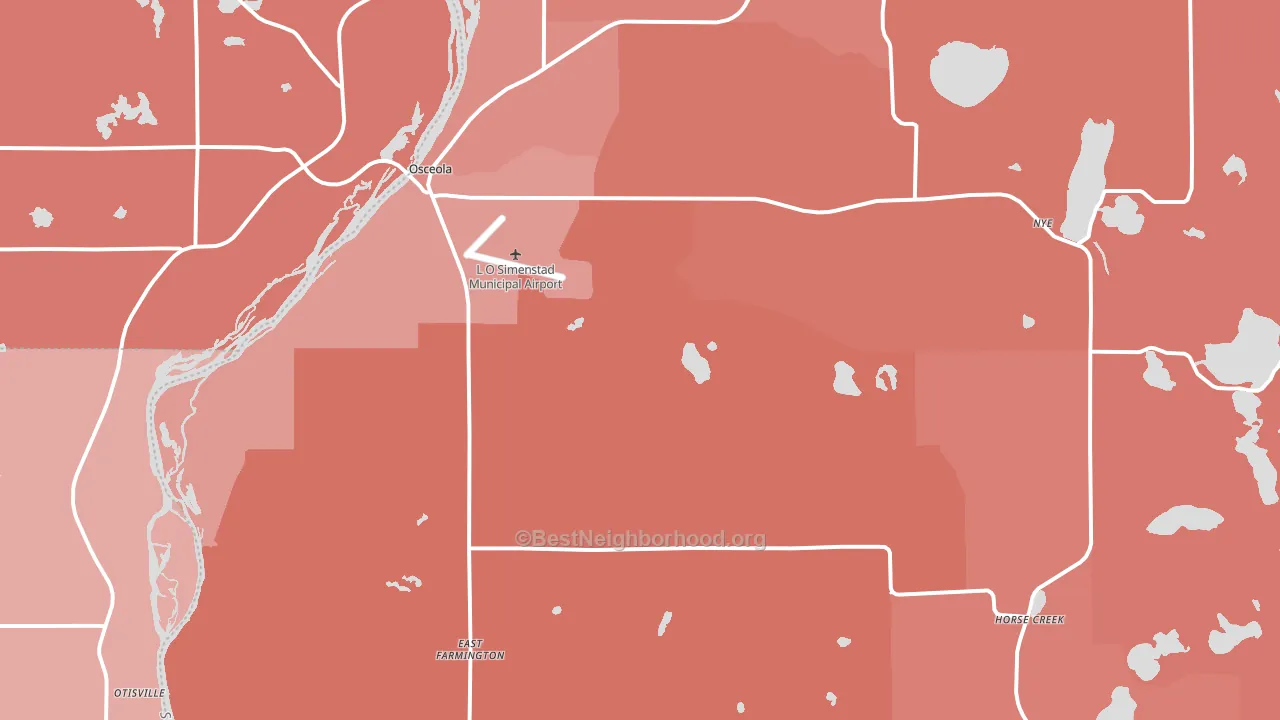 Osceola, WI block-group political-lean map