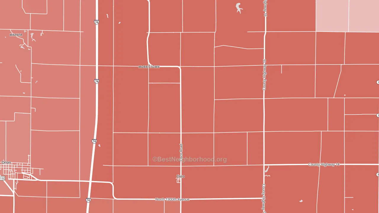 Osco, IL block-group political-lean map