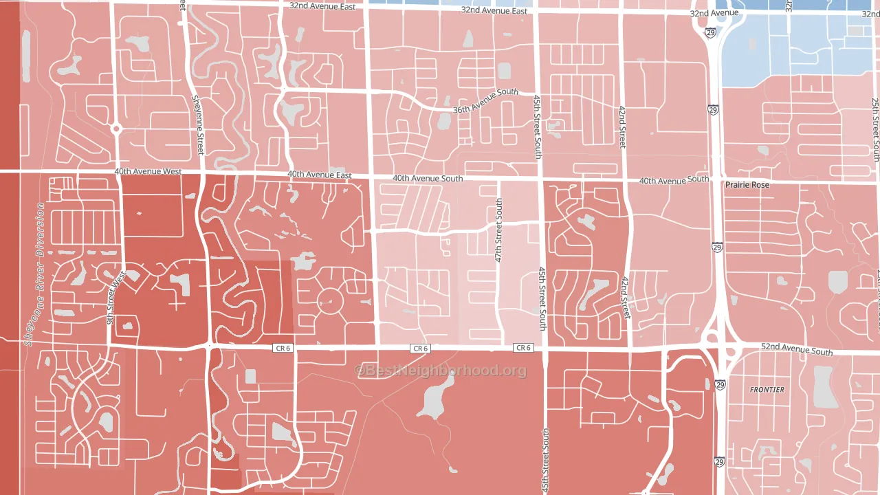 Osgood, Fargo, ND block-group political-lean map