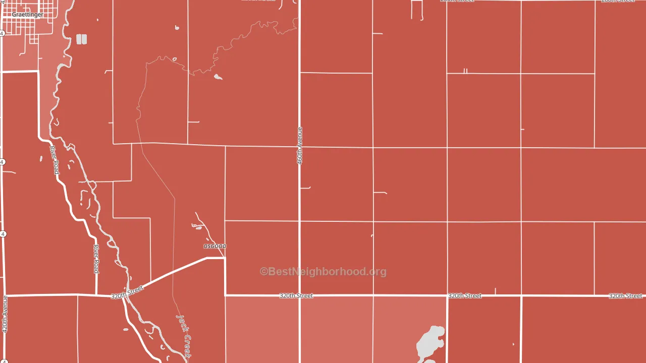 Osgood, IA block-group political-lean map