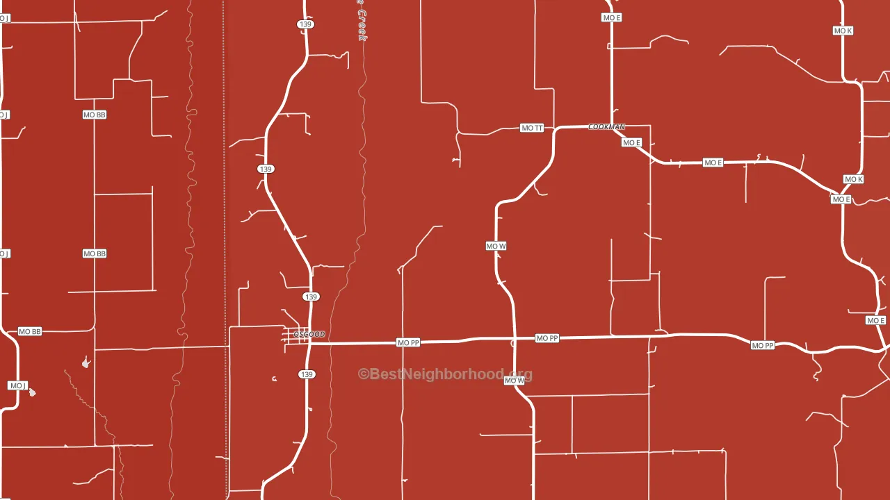 Osgood, MO block-group political-lean map
