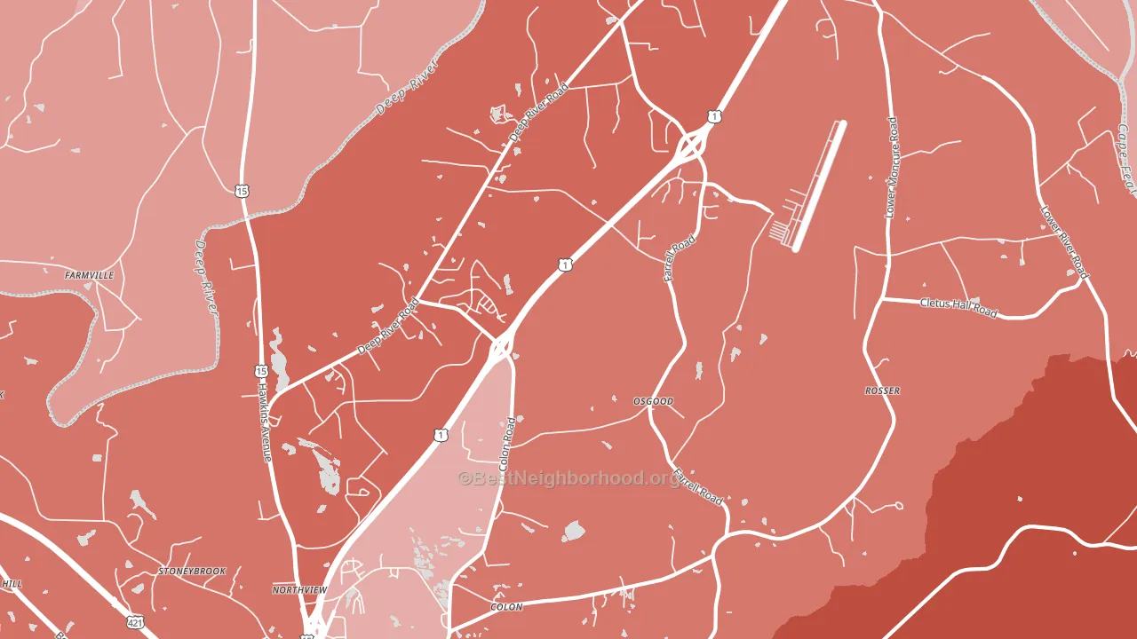 Osgood, NC block-group political-lean map