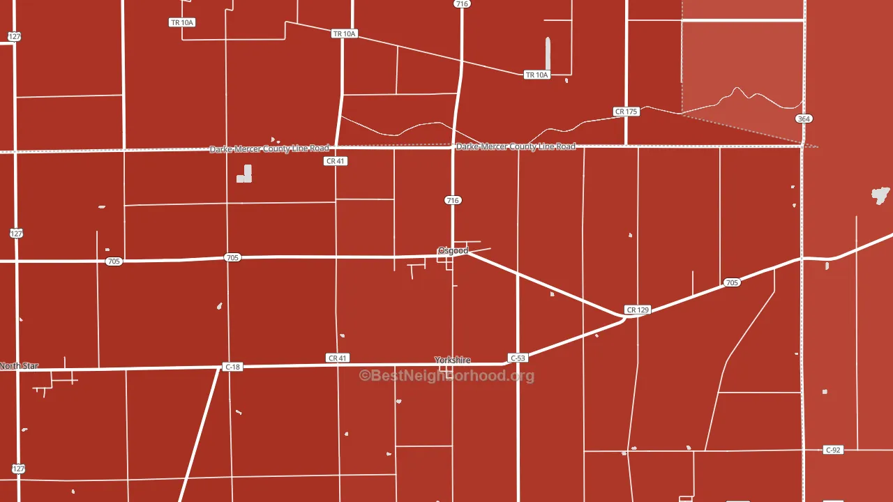 Osgood, OH block-group political-lean map