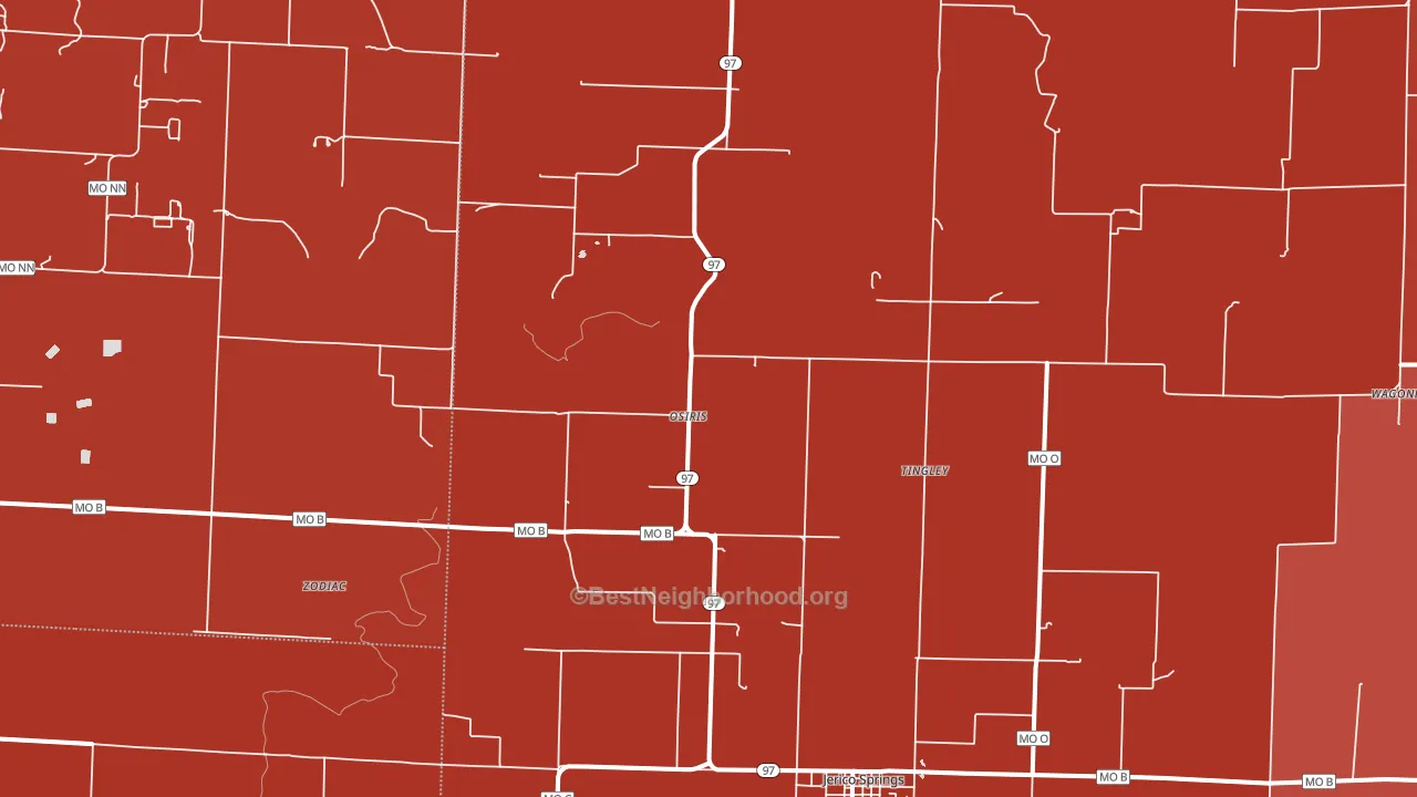Osiris, MO block-group political-lean map