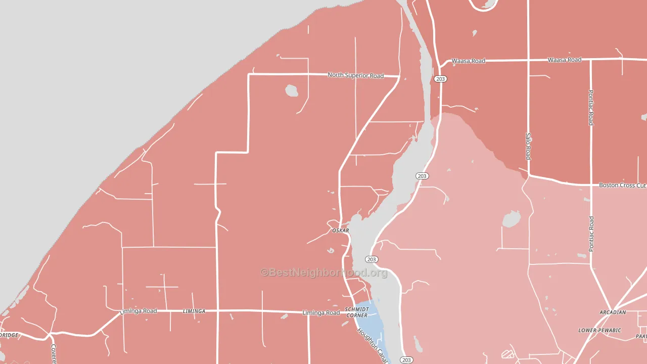 Oskar, MI block-group political-lean map