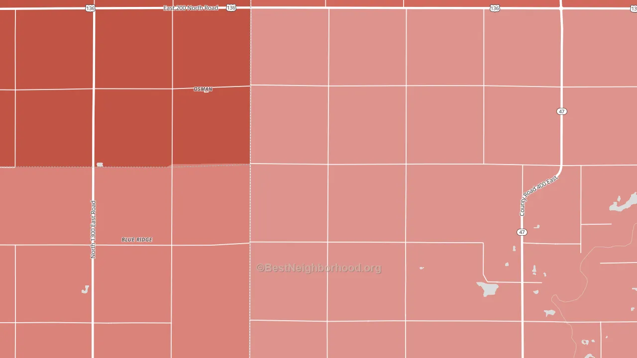 Osman, IL block-group political-lean map