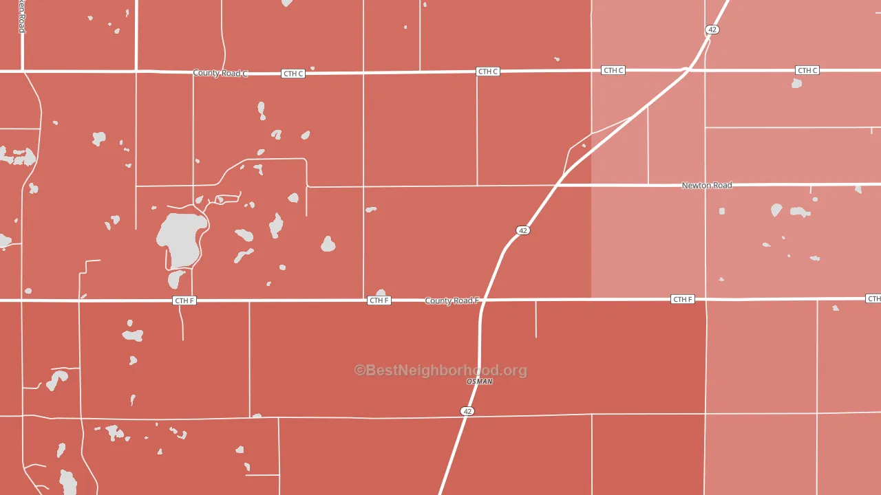 Osman, WI block-group political-lean map