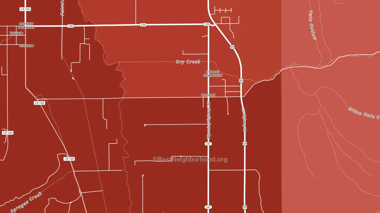 Osmond, WY block-group political-lean map