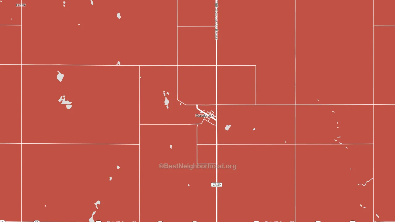 Osnabrock, ND block-group political-lean map