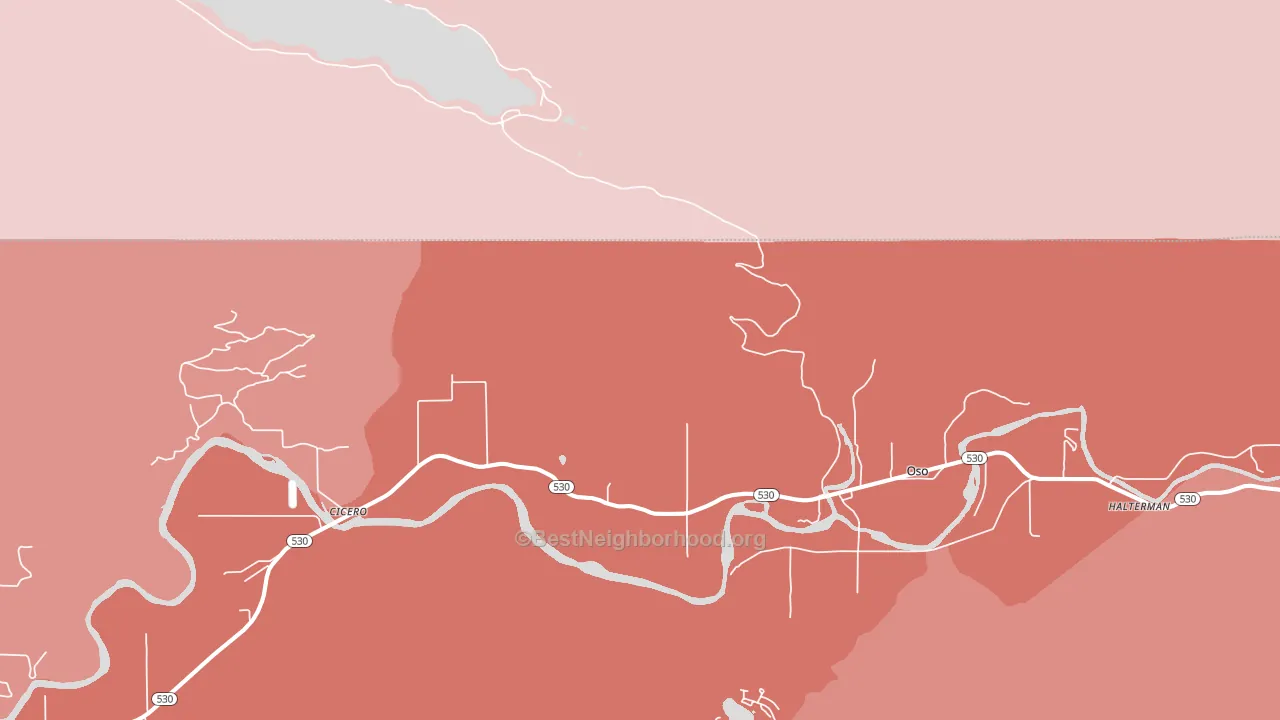 Oso, WA block-group political-lean map