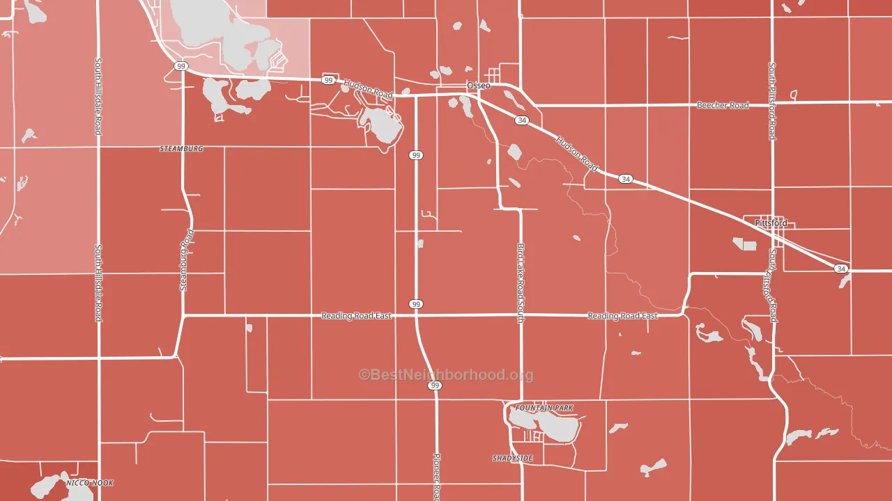Osseo, MI block-group political-lean map