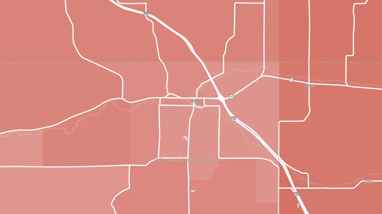 Osseo, WI block-group political-lean map