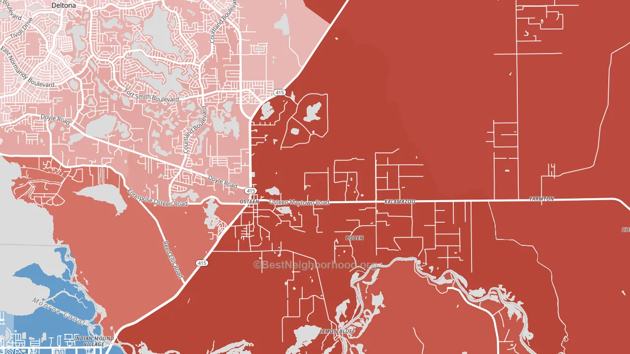 Osteen, FL block-group political-lean map
