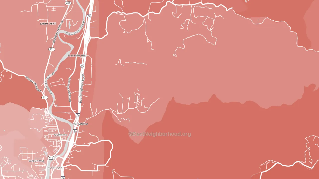 Ostrander, WA block-group political-lean map