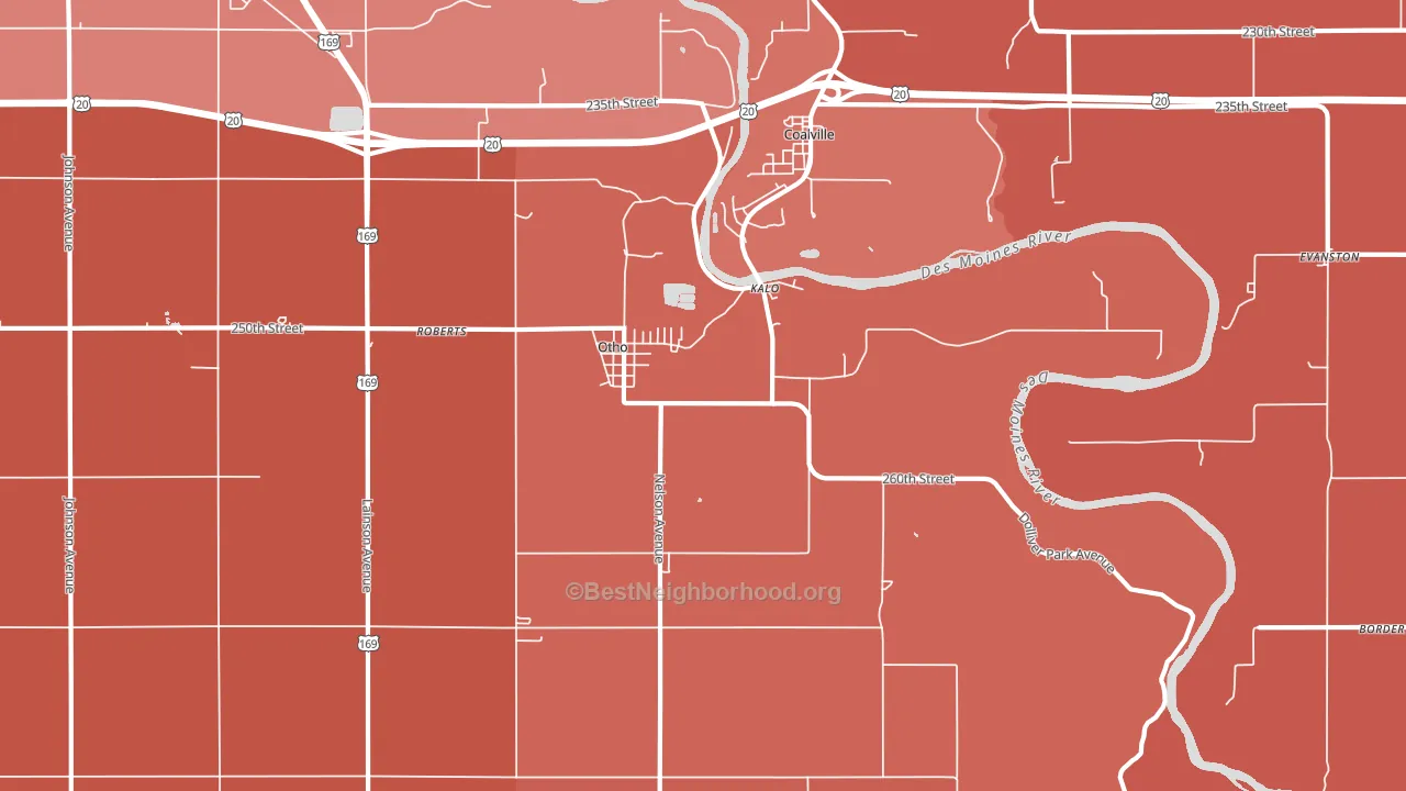 Otho, IA block-group political-lean map