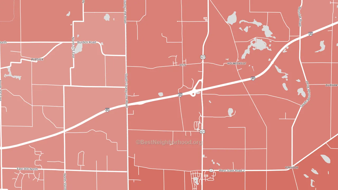 Otis, IN block-group political-lean map