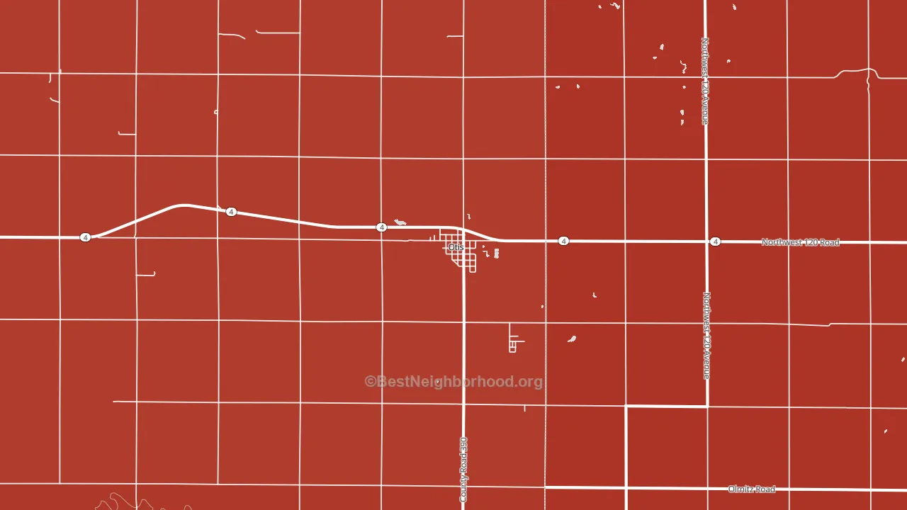 Otis, KS block-group political-lean map