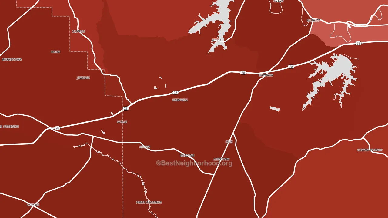 Otis, LA block-group political-lean map