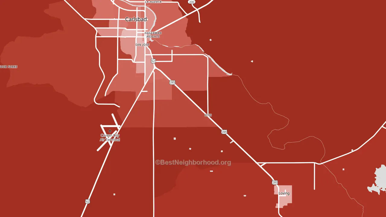 Otis, NM block-group political-lean map