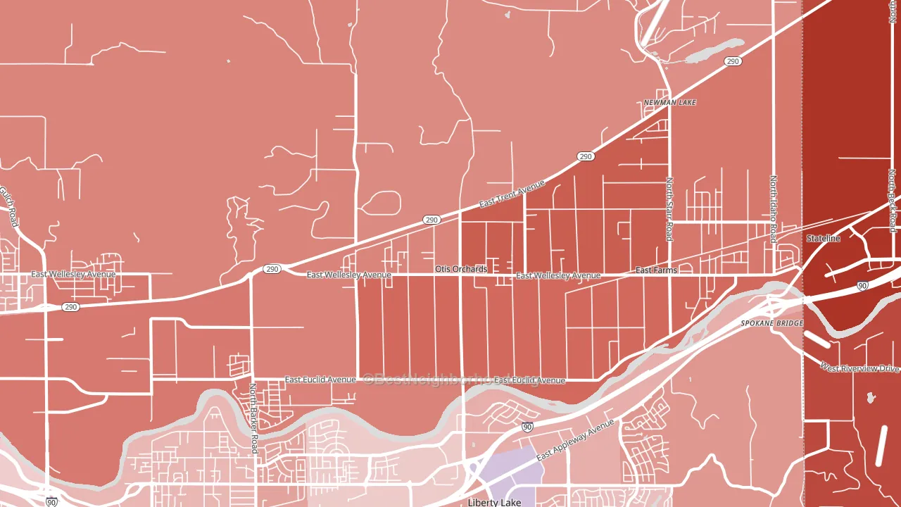 Otis Orchards, WA block-group political-lean map