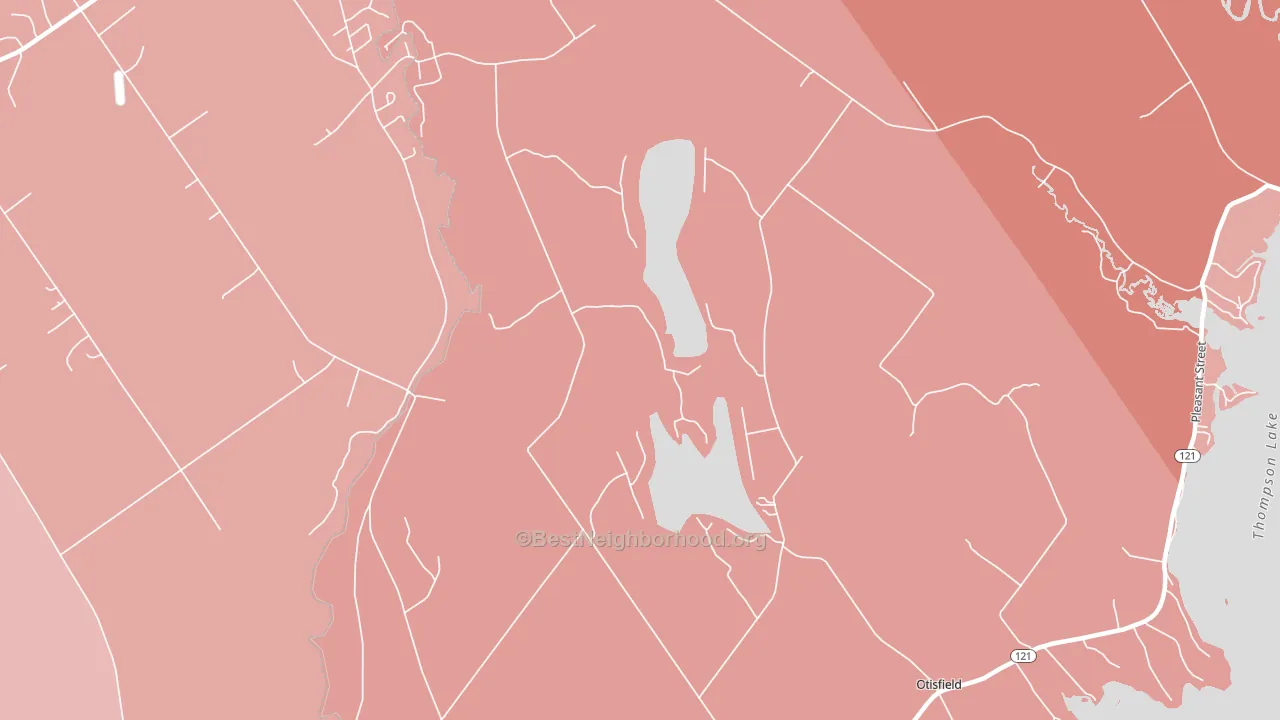 Otisfield, ME block-group political-lean map