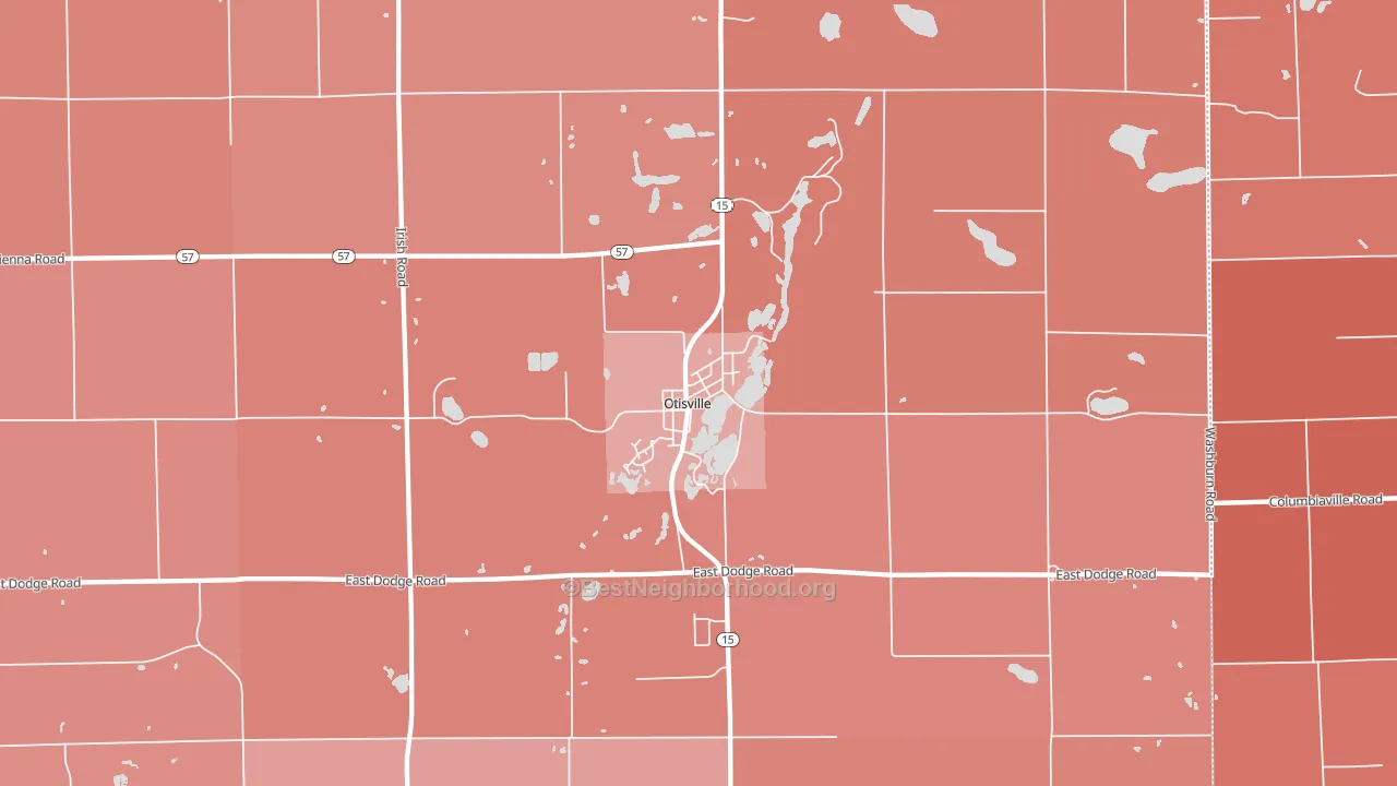 Otisville, MI block-group political-lean map