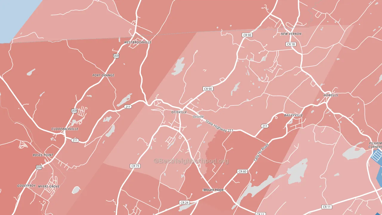 Otisville, NY block-group political-lean map