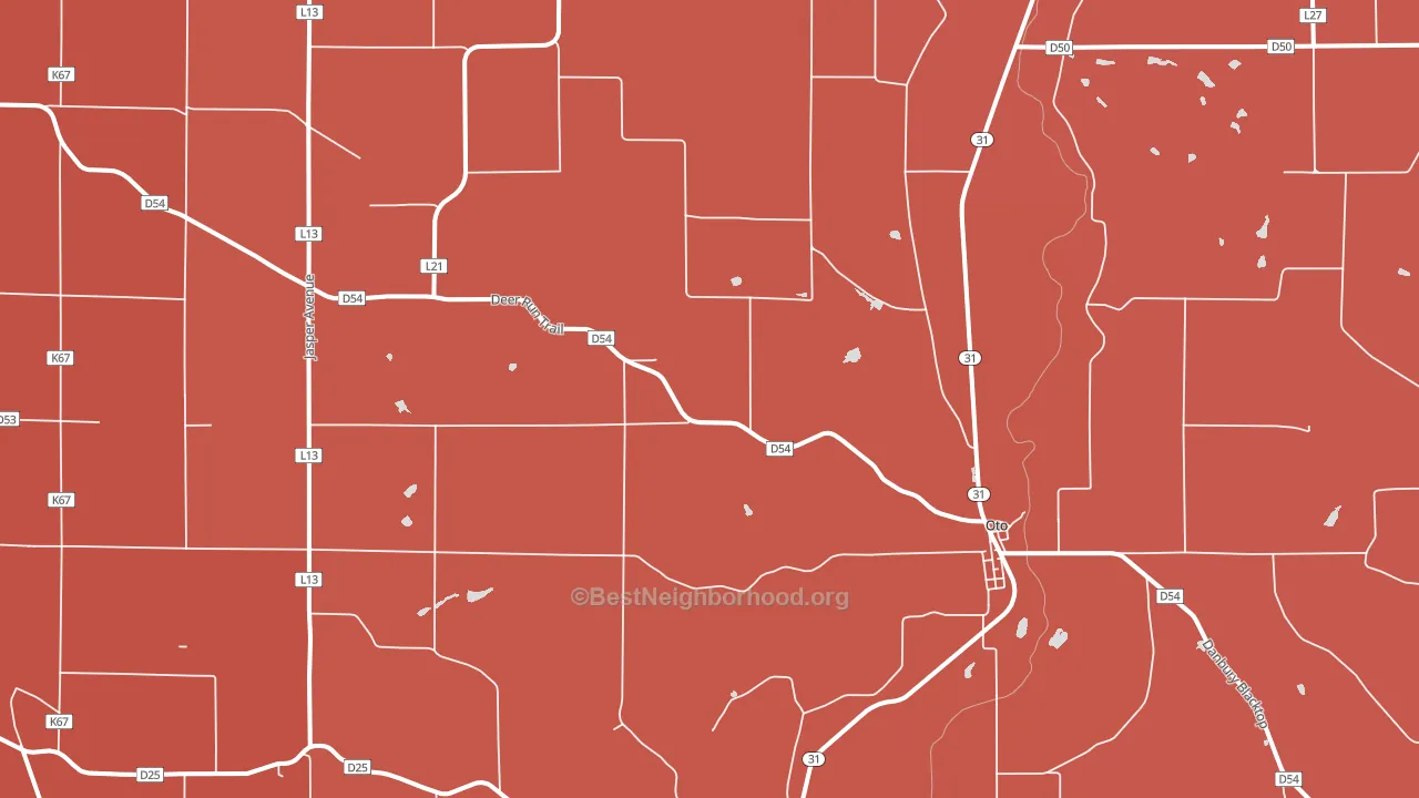 Oto, IA block-group political-lean map