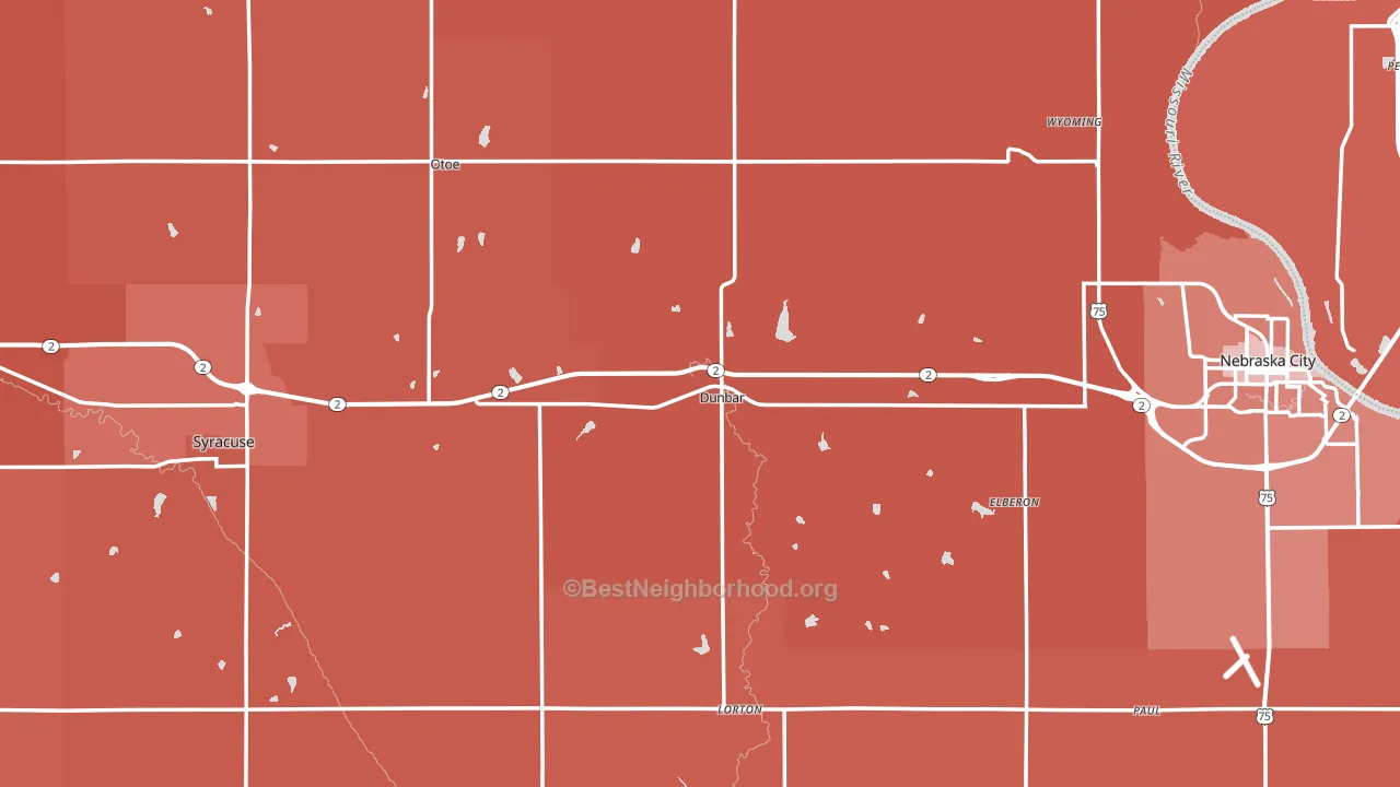 Otoe County, NE block-group political-lean map
