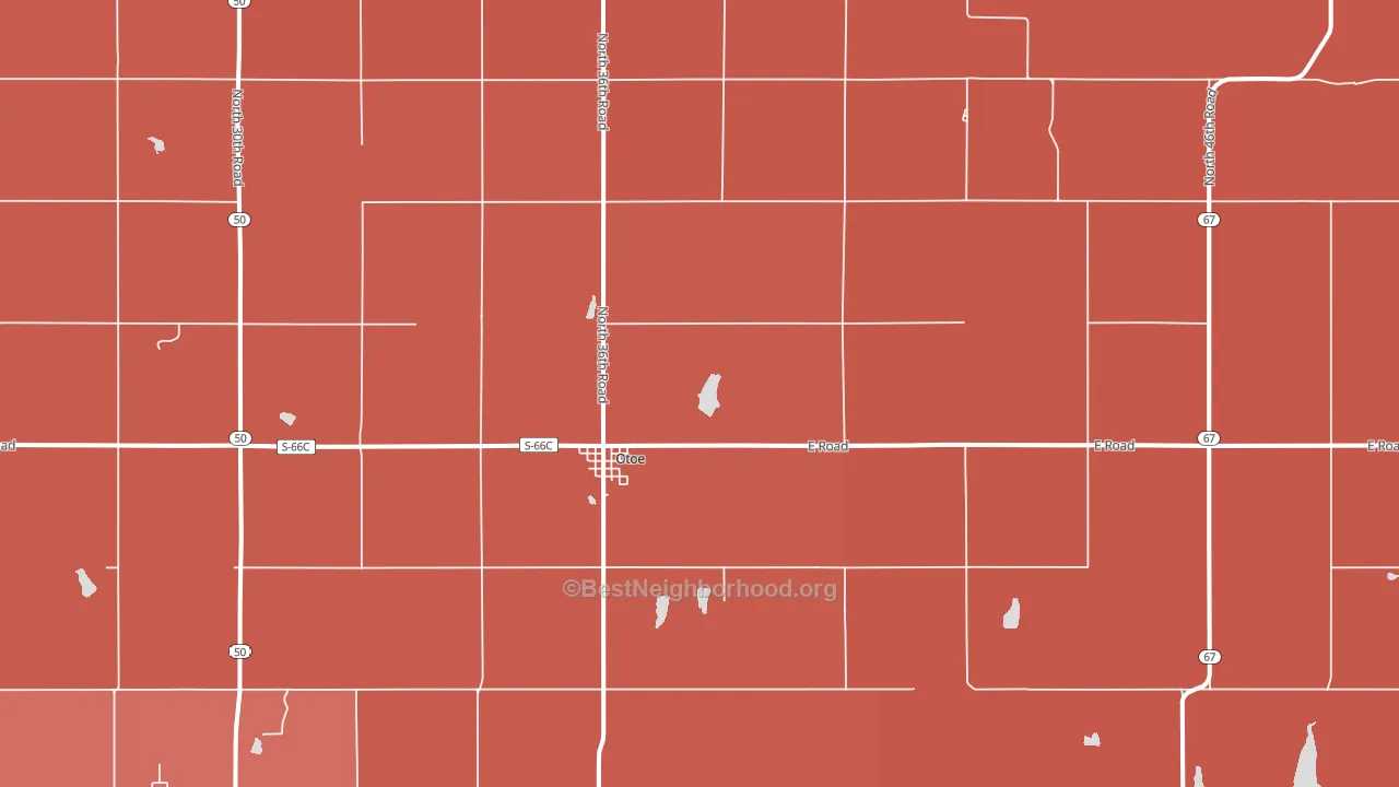 Otoe, NE block-group political-lean map
