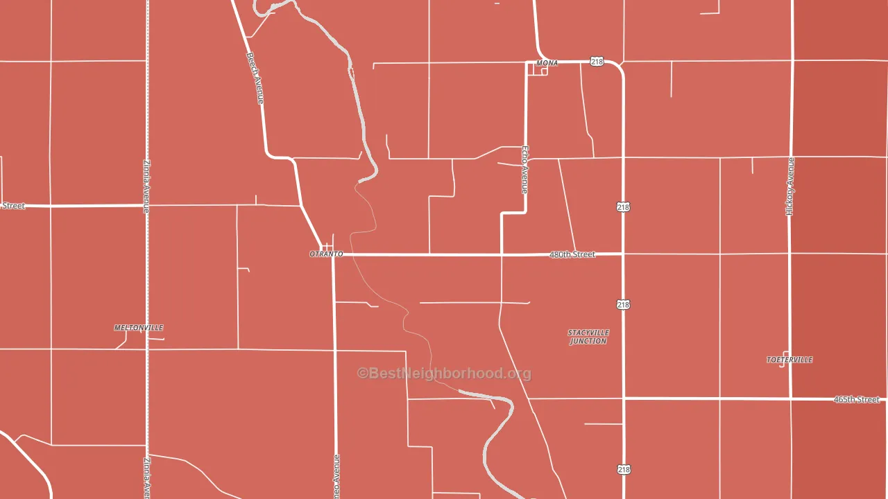 Otranto, IA block-group political-lean map